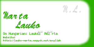 marta lauko business card